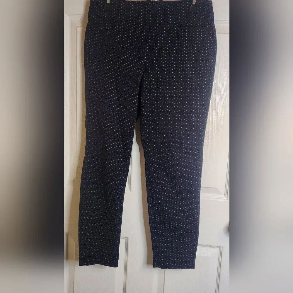 NWT Croft & Barrow 6 Regular BlackWhite Polka Stretch Ankle Croped Women's Pants